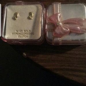 10k gold cat earings